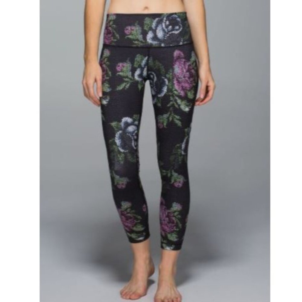 Lululemon High Times Pant‎ *Full-On Luon Garden Party Smooth Silver Multi SZ 4
